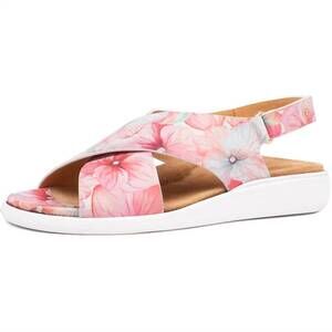 NEW ZIERA women's ilda sandal in melon flower print/ white sole